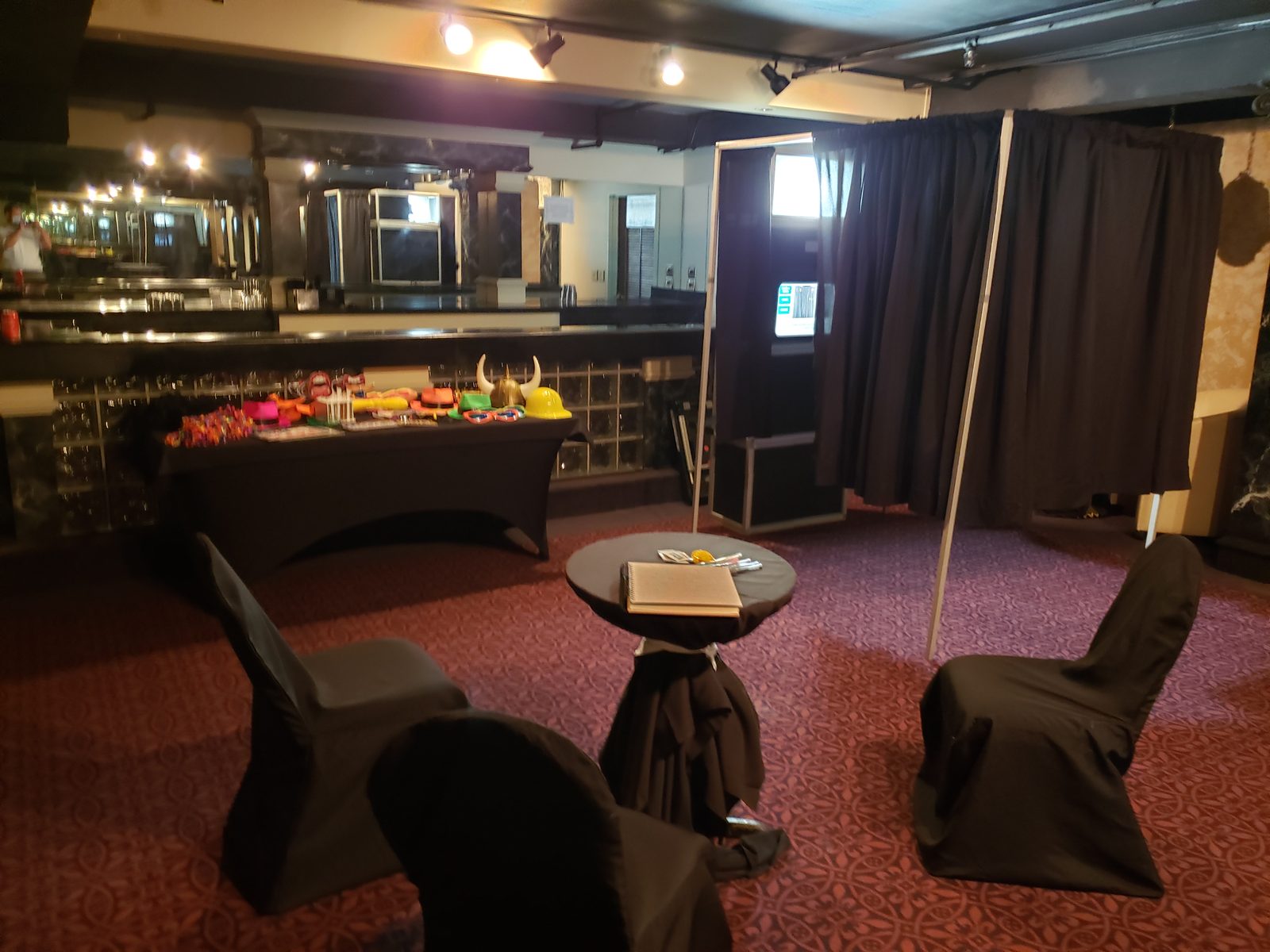 Enclosed photo booth rental at The Syndicate Cincinnati wedding